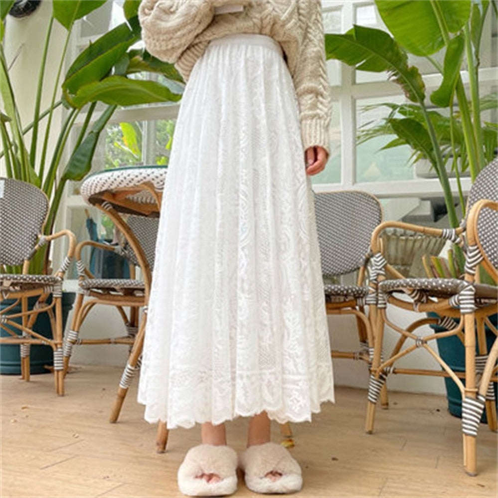 High Waist Lace Skirt