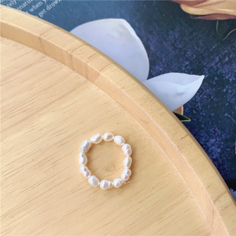 4 Pcs Pearl Stone Heart Ring