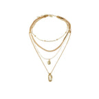 Gold Pearl  Shell Pendant Necklace