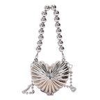 Heart Shape Silver Pearl Mini Bag