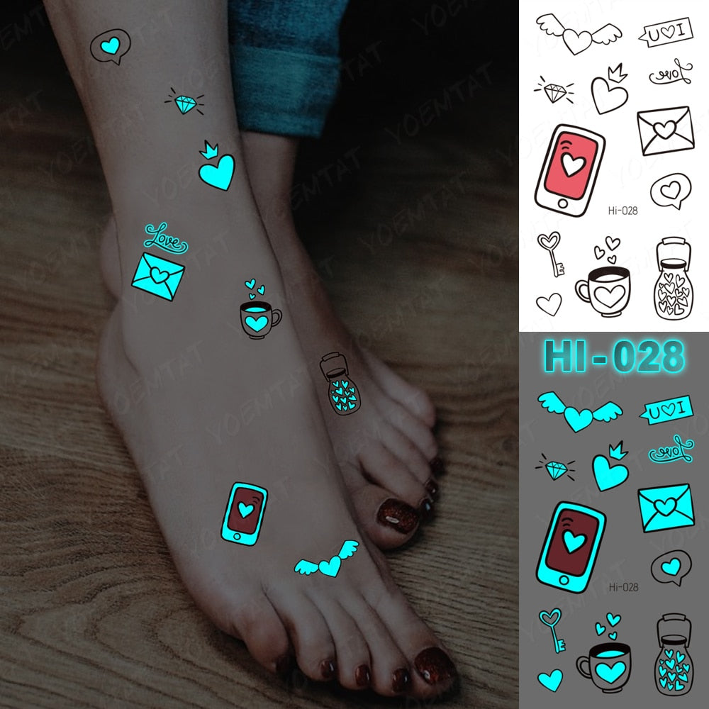 Blue Luminous Glow Tattoo Sticker