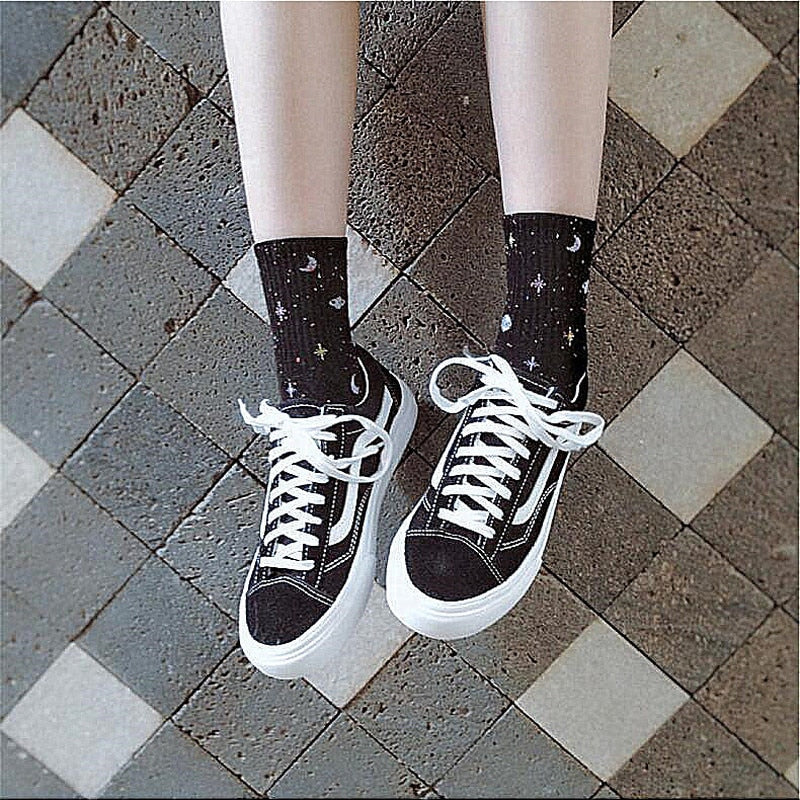 Space Pattern Cotton Socks