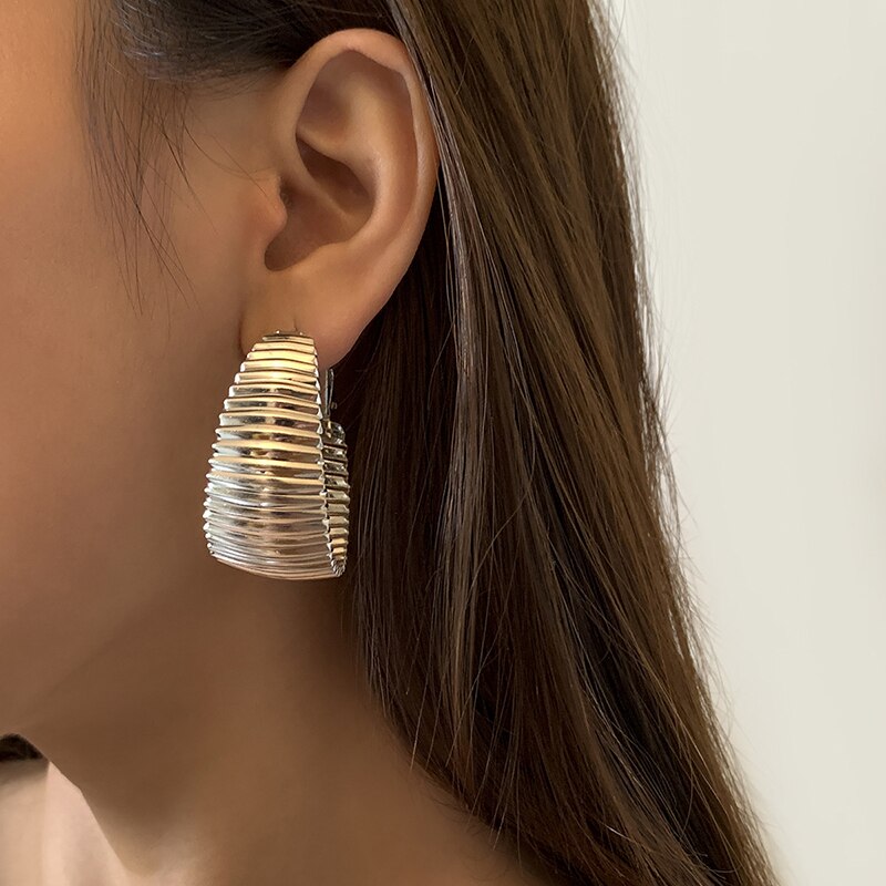 Punk Metallic Hoop Earring