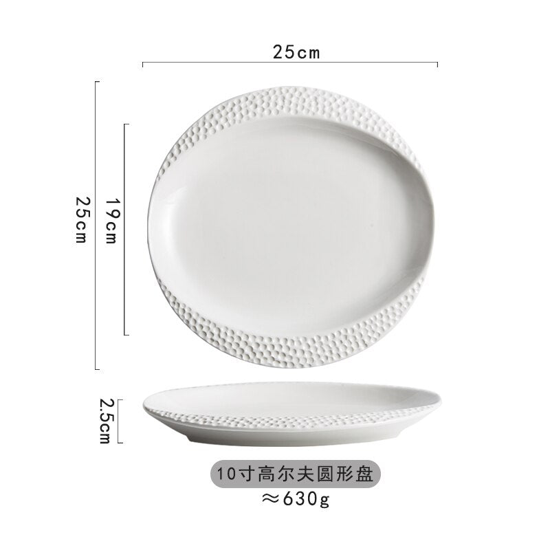 White Ceramic Special-shaped Plates