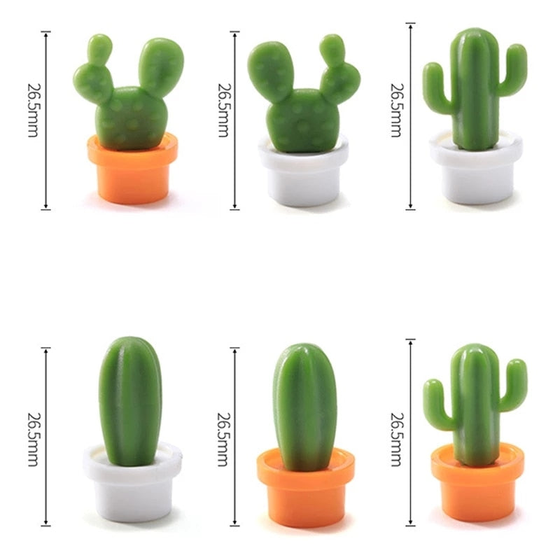 6pcs Cactus Fridge Magnet Refrigerator