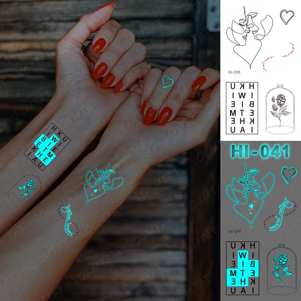 Blue Luminous Glow Tattoo Sticker