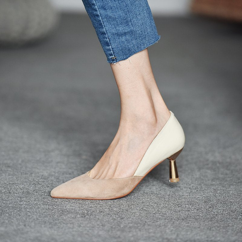 Stiletto Nude Suede Shoe