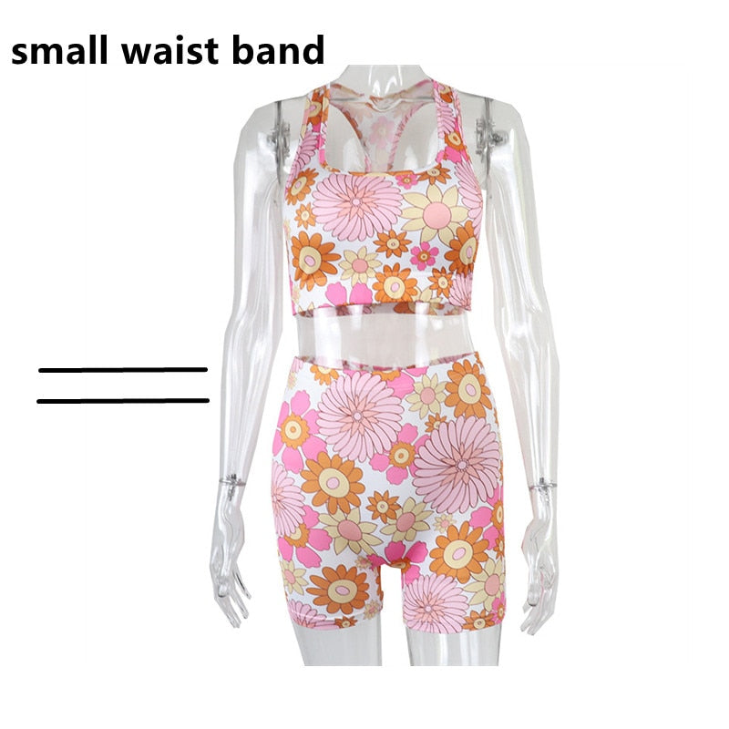 Floral Print Tracksuits Two Piece Set