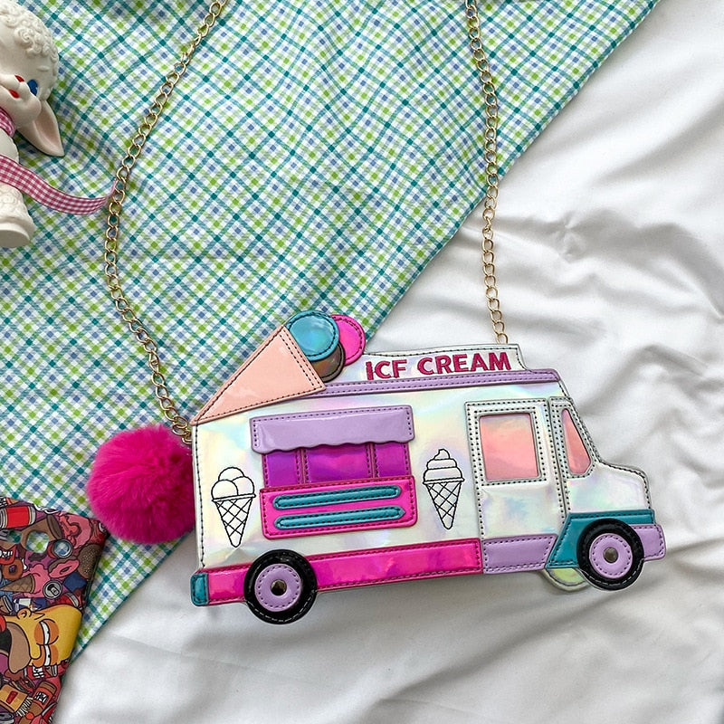Ice Cream Truck Crossbody Chain Bag