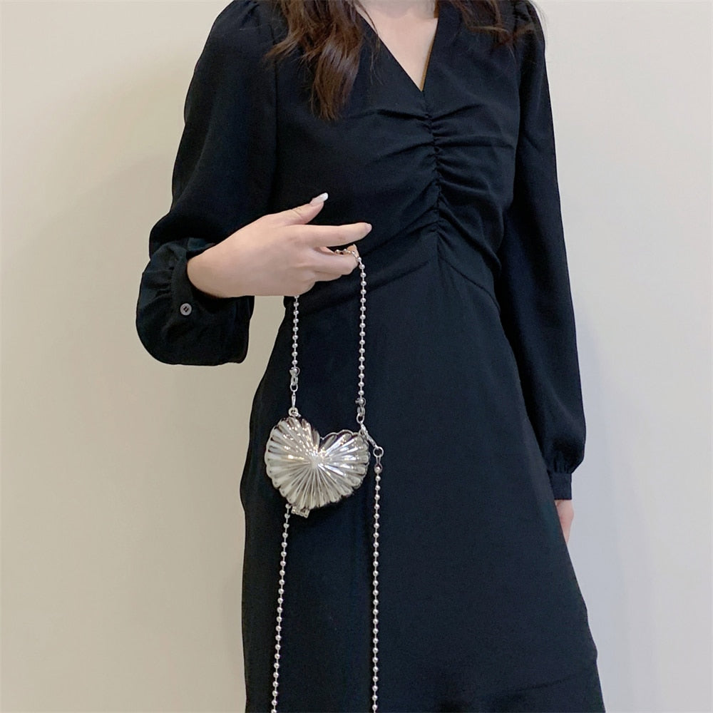 Heart Shape Chain Mini Bag