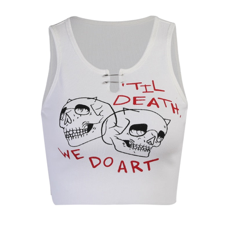 Til Death We Do Art White Tank Tops