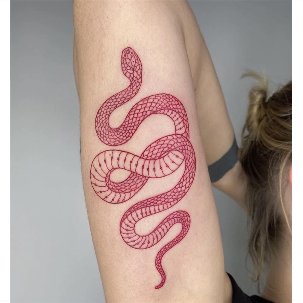 Red Snake Waterproof  Tattoo Stickers