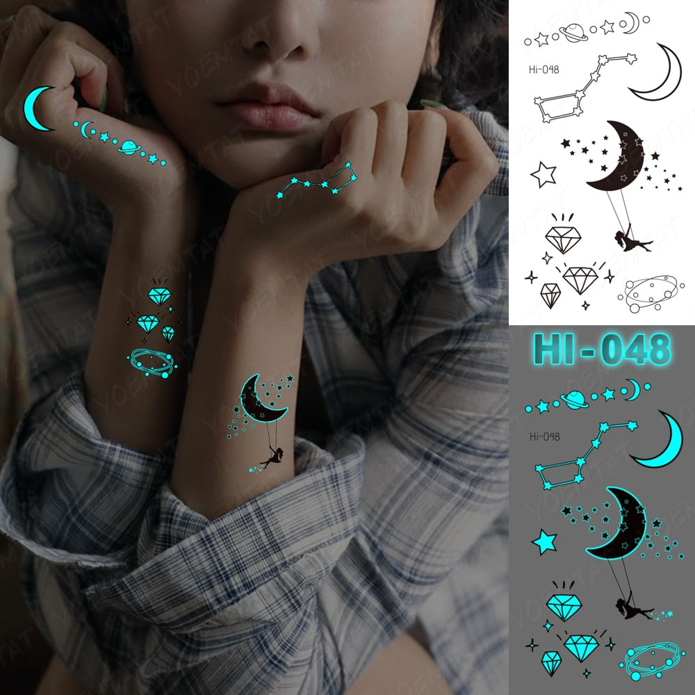 Blue Luminous Glow Tattoo Sticker