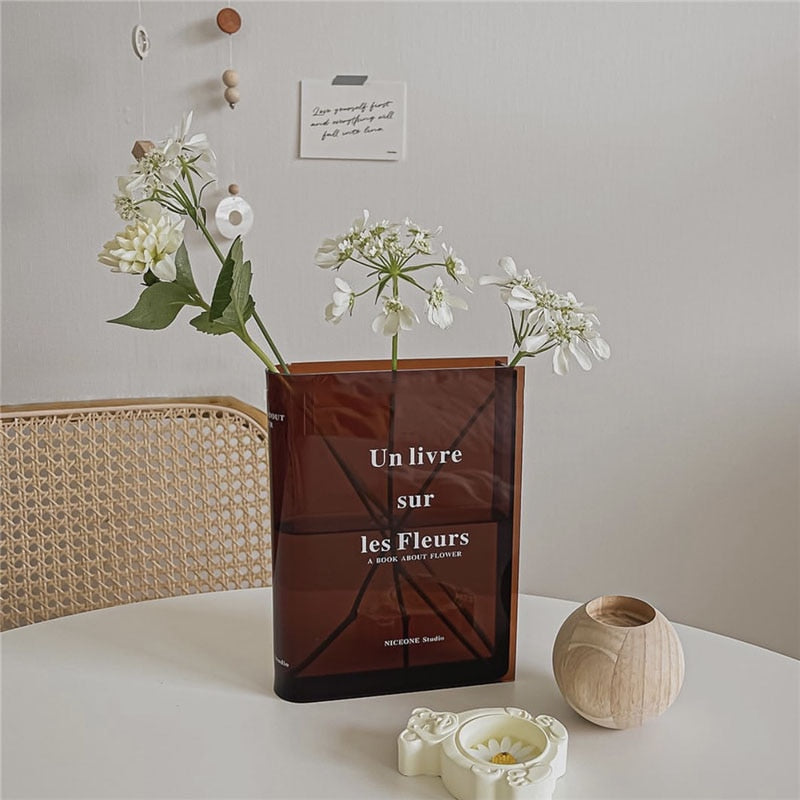 Book Transparent Acrylic Vase