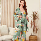 Pattern Satin Pyjama Set