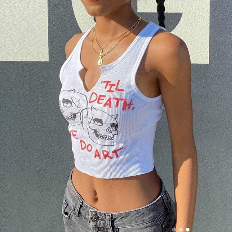 Til Death We Do Art White Tank Tops