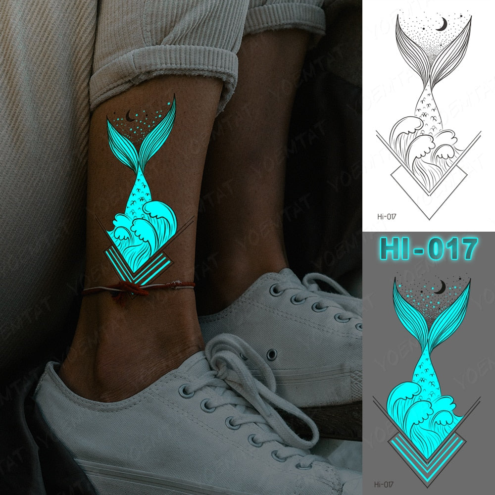 Blue Luminous Glow Tattoo Sticker