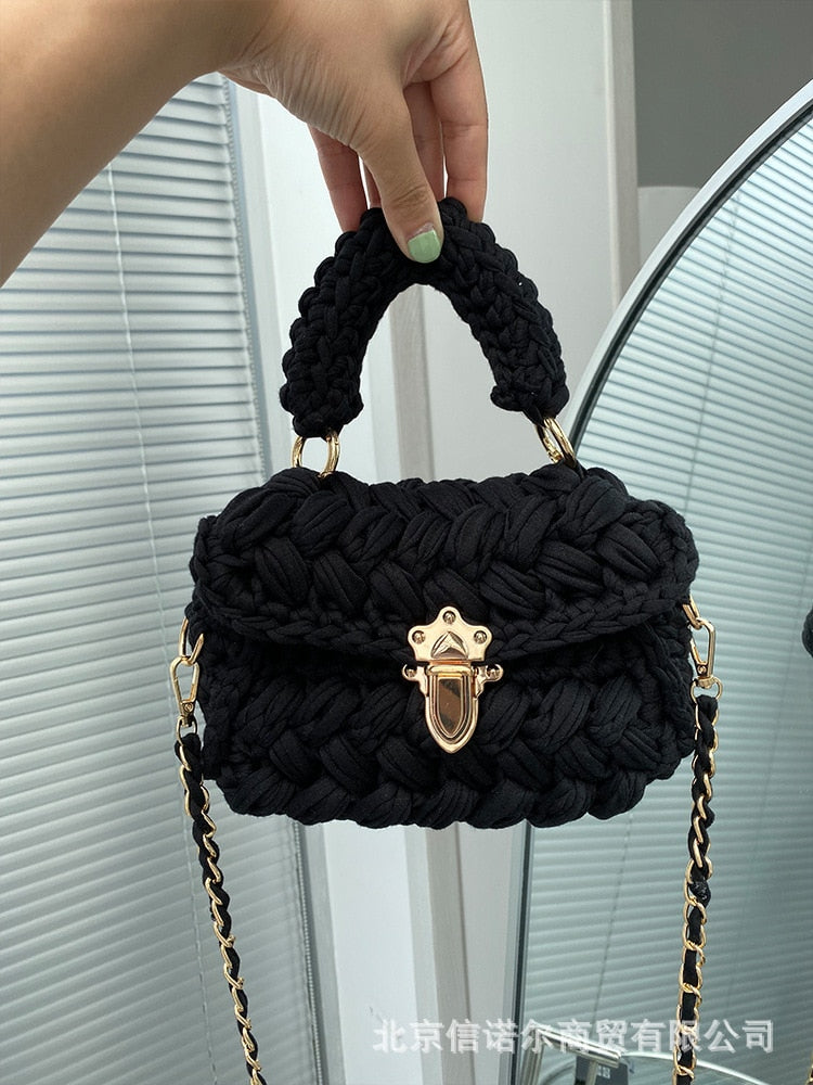Shoulder Crossbody Rope Knitting Mini Bag