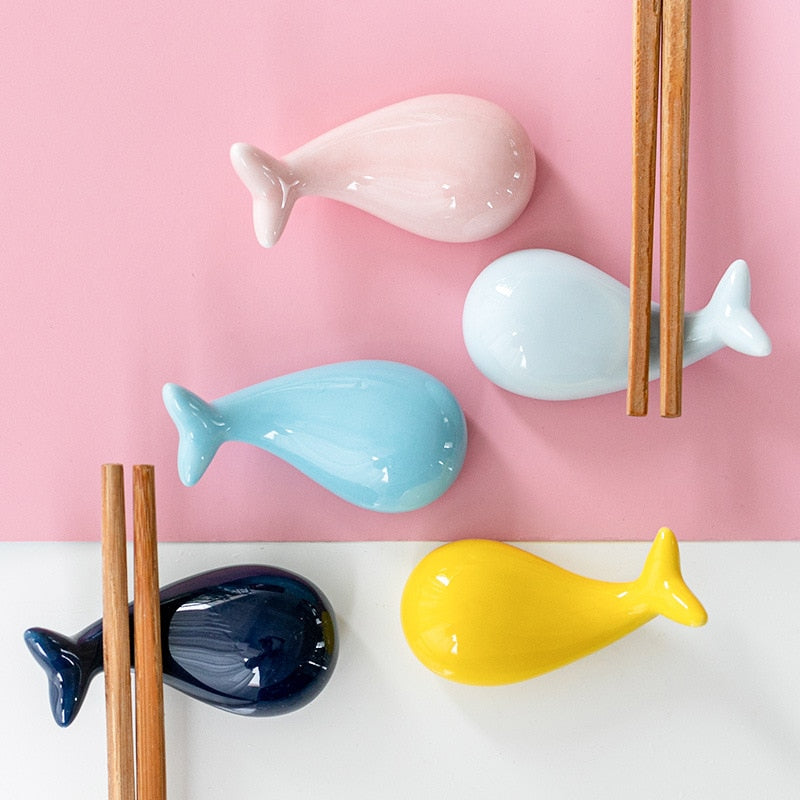 1PC Ceramic Cute Whale Chopsticks Holder