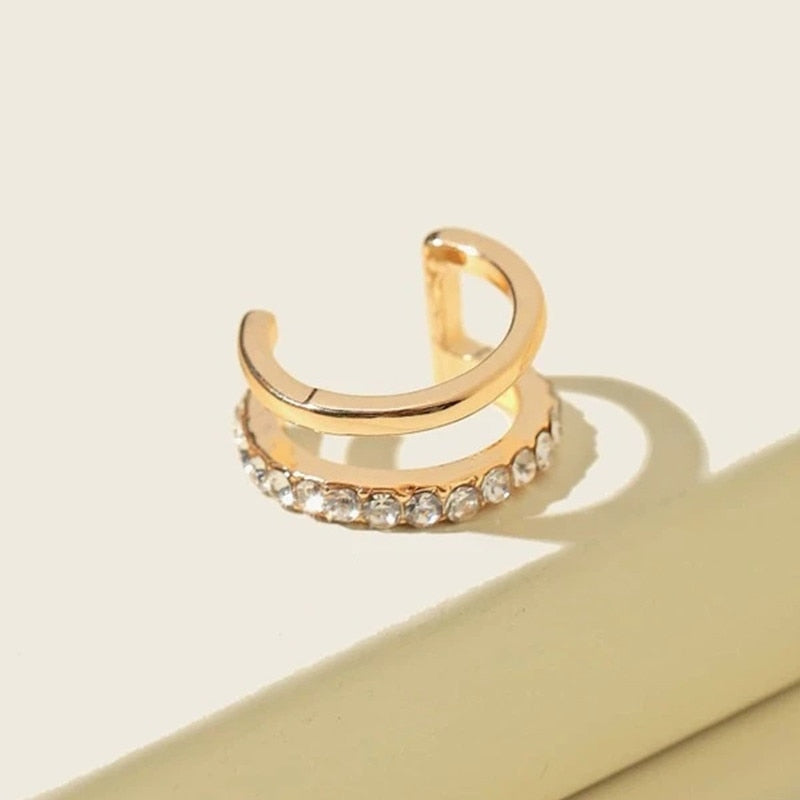 Rhinestone Decor Ear Cuff Earring