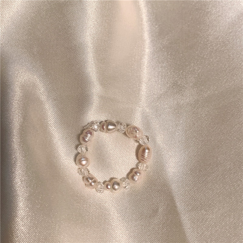 4 Pcs Pearl Stone Heart Ring