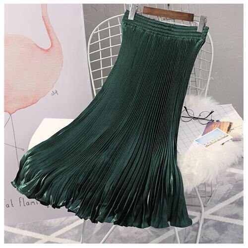Pleated Midi Skirt