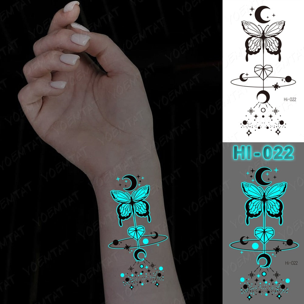 Blue Luminous Glow Tattoo Sticker