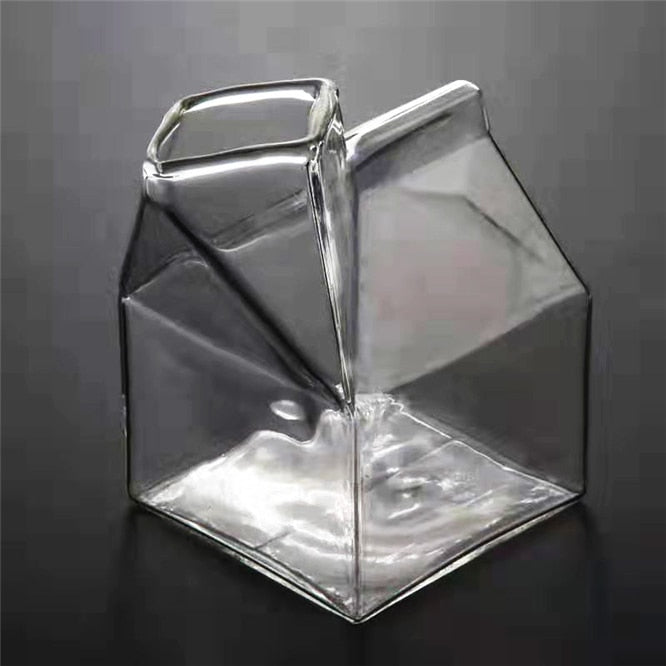 Half Pint Milk Carton Style Glass