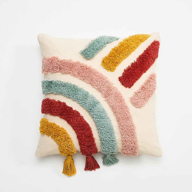 Rainbow Boho Pillow Cover