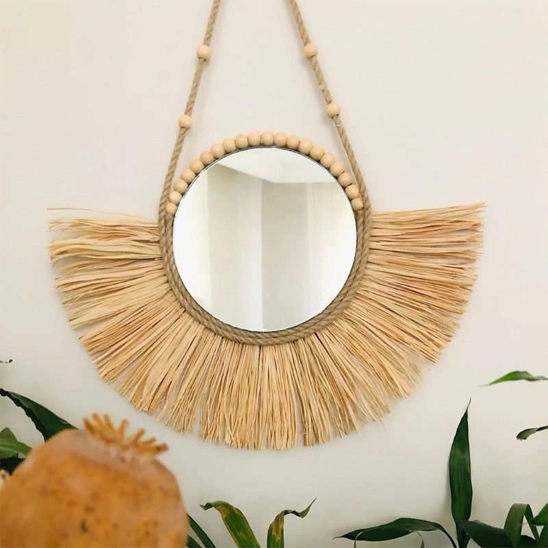 Rattan Hanging Mirror