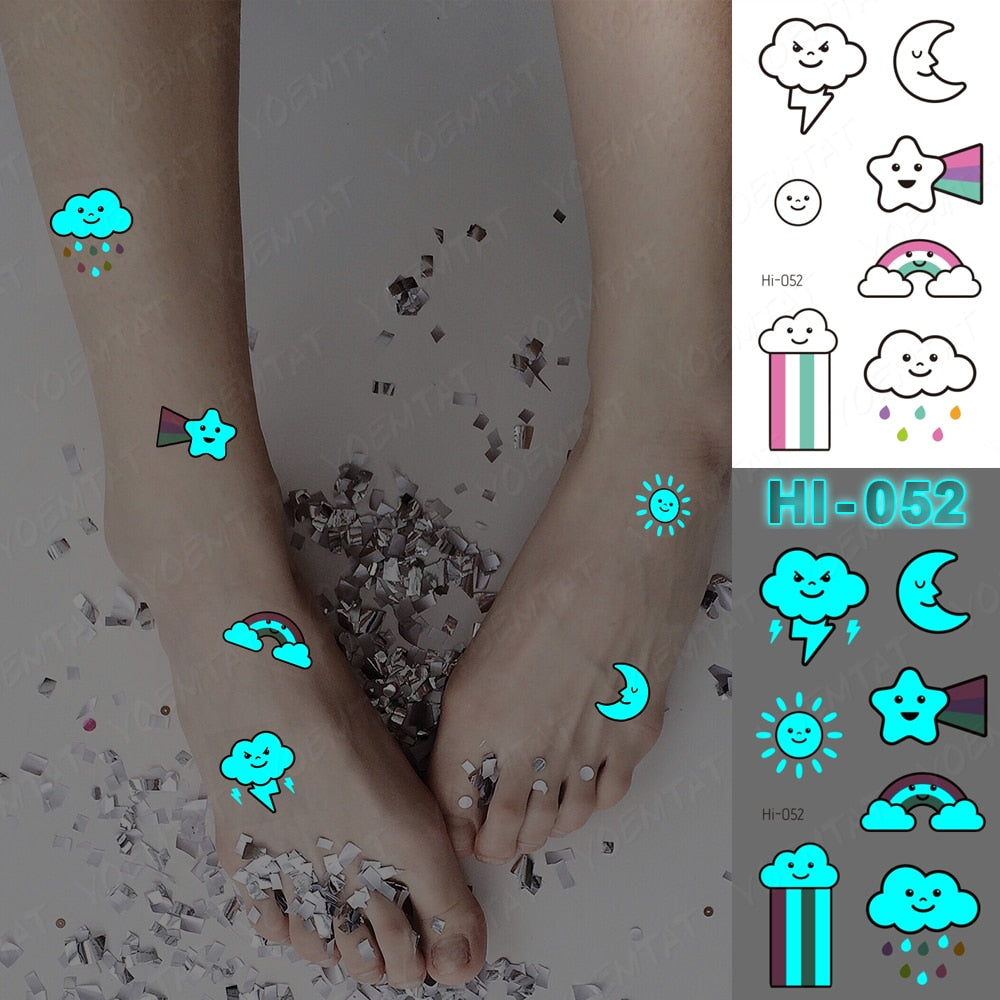 Blue Luminous Glow Tattoo Sticker