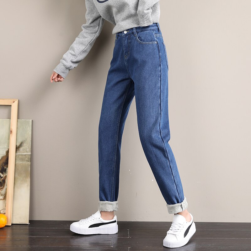 Double Layer Thermo High Waist Jeans
