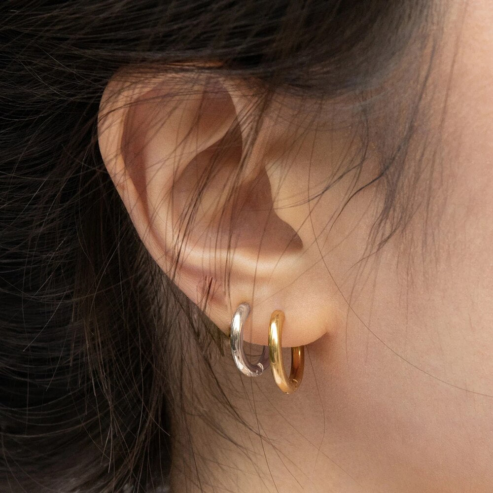 Minimalist Geometric Chunky Hoop Earrings