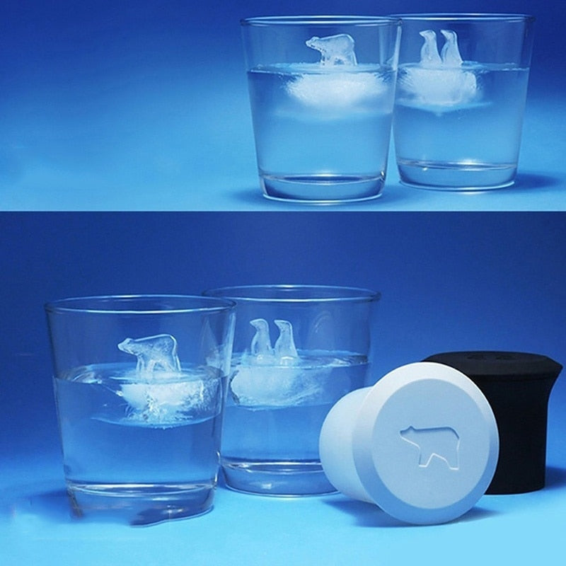 Penguin Polar Bear Silicone Ice Cube Mold Tray