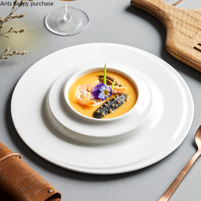 Creative White Swirl Pattern  Plate