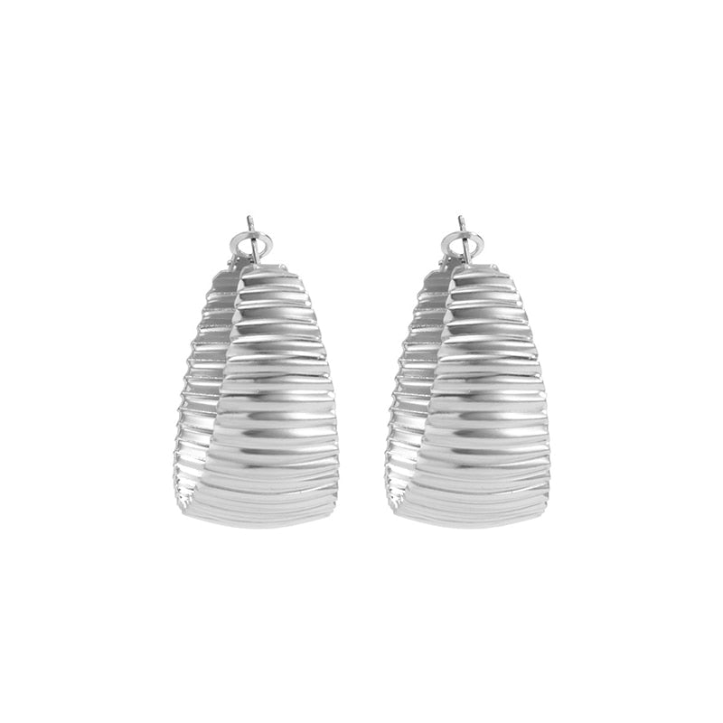 Punk Metallic Hoop Earring