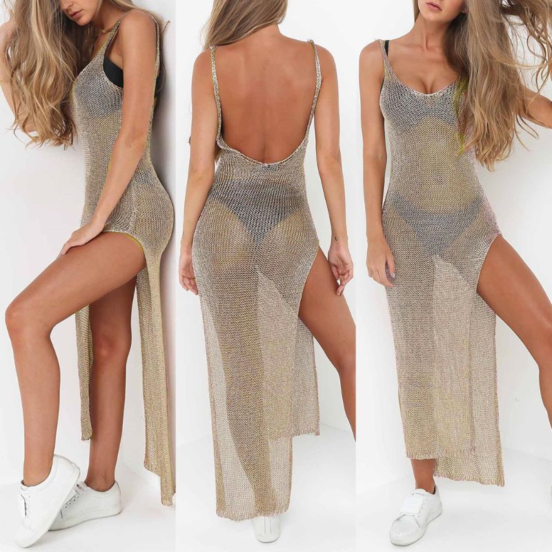 Sheer Mesh Bikini Cover Up Dress