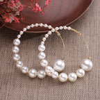 Pearl Round Hoop Earrings