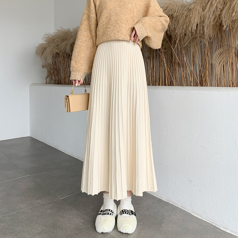 Knitted Elastic High Waist Skirt