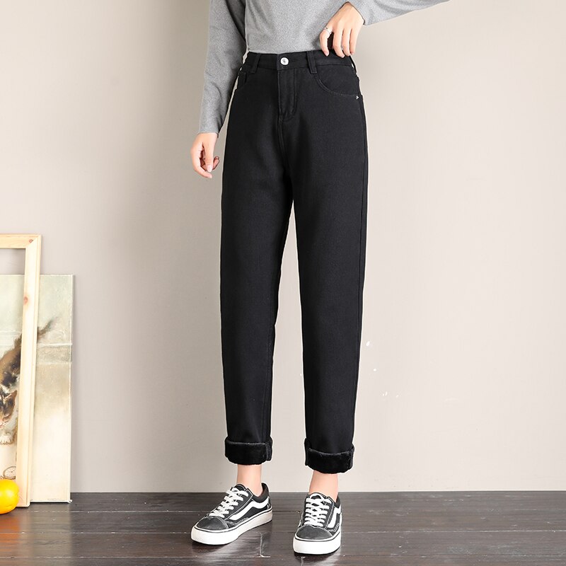 Double Layer Thermo High Waist Jeans
