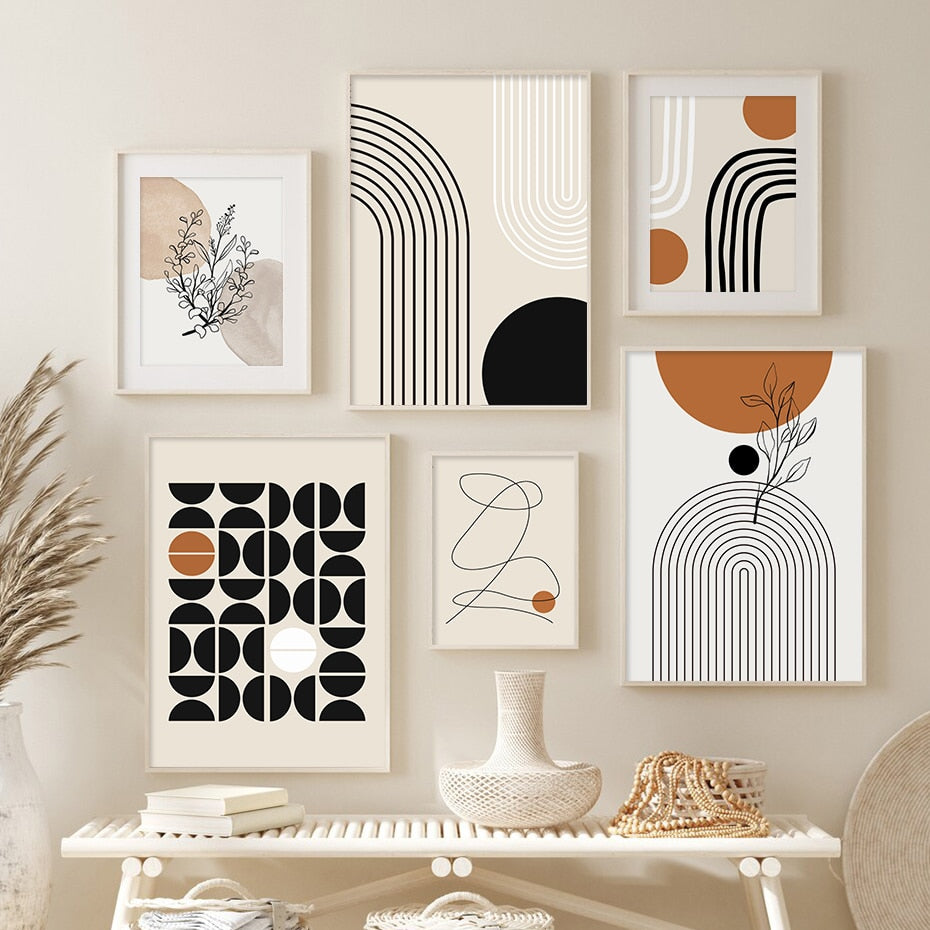 Abstract Geometric Boho Canvas Wall Art