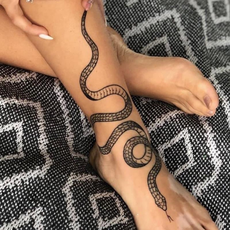 Black Snake Temporary Tattoo Stickers