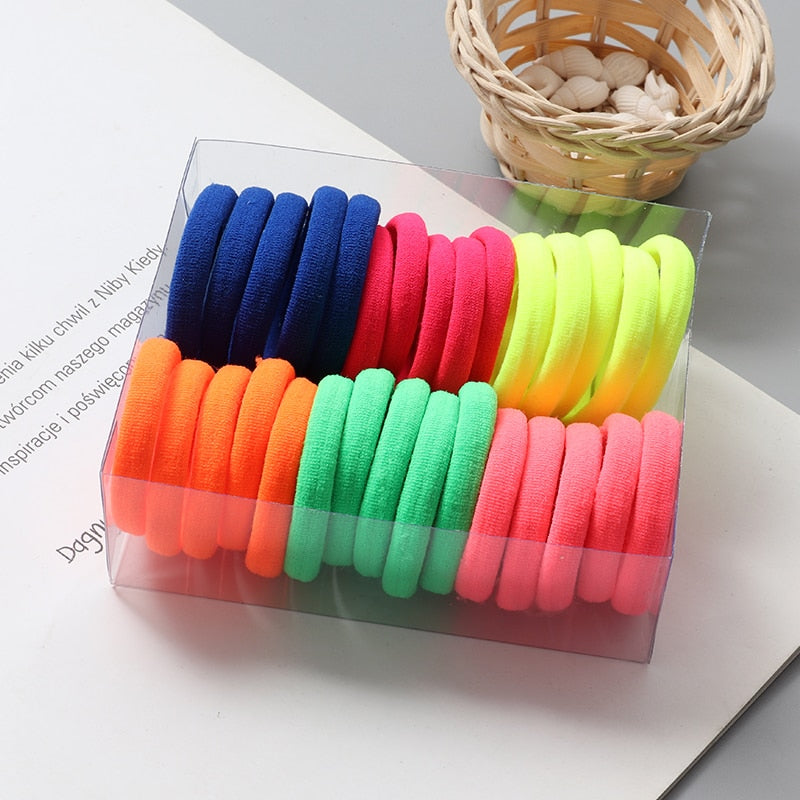 30Pcs/Set Colorful  Elastic Hair Bands