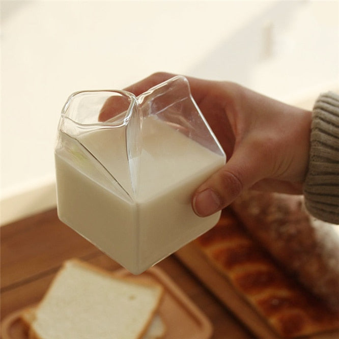 Half Pint Milk Carton Style Glass
