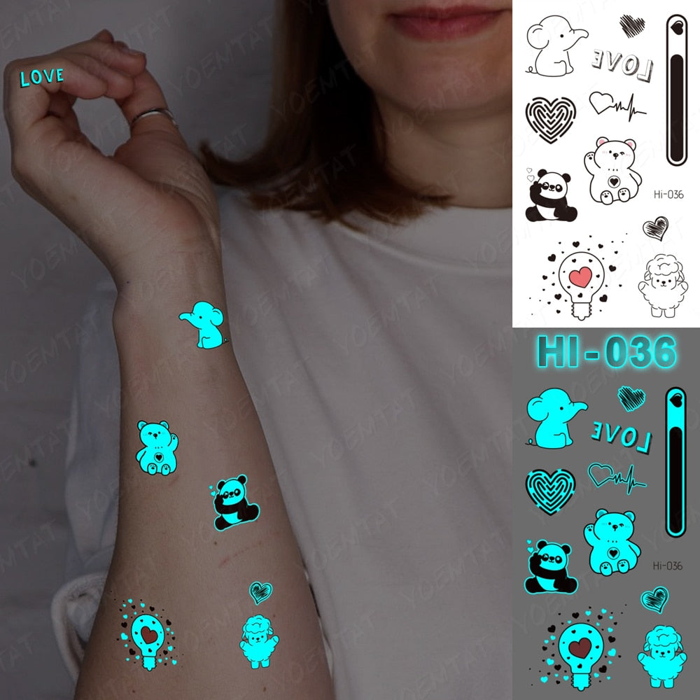 Blue Luminous Glow Tattoo Sticker