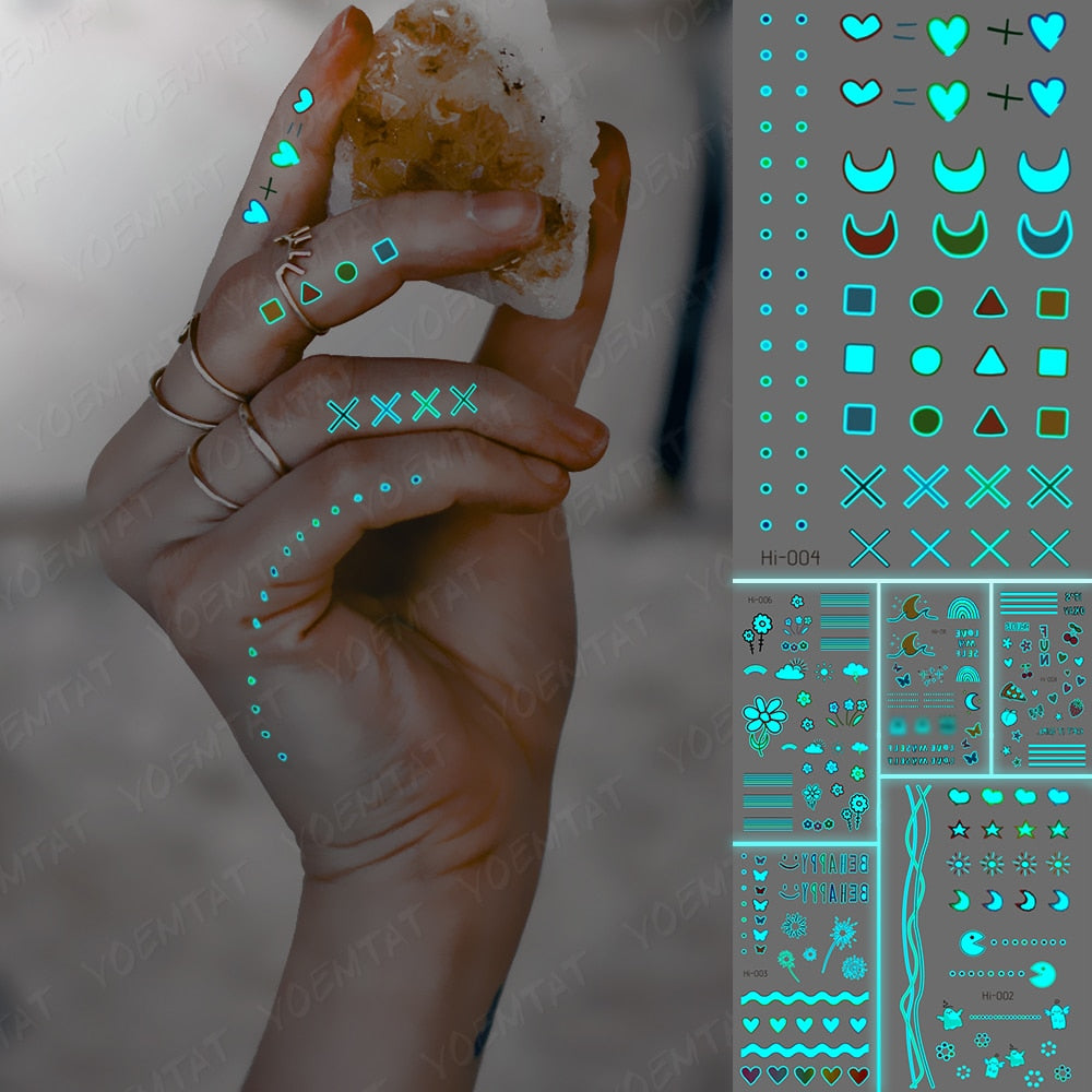 Blue Luminous Glow Tattoo Sticker
