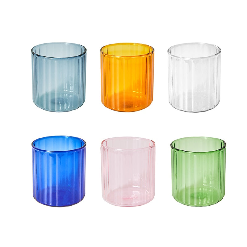 6 Colors Glass Cups Heat Resistant