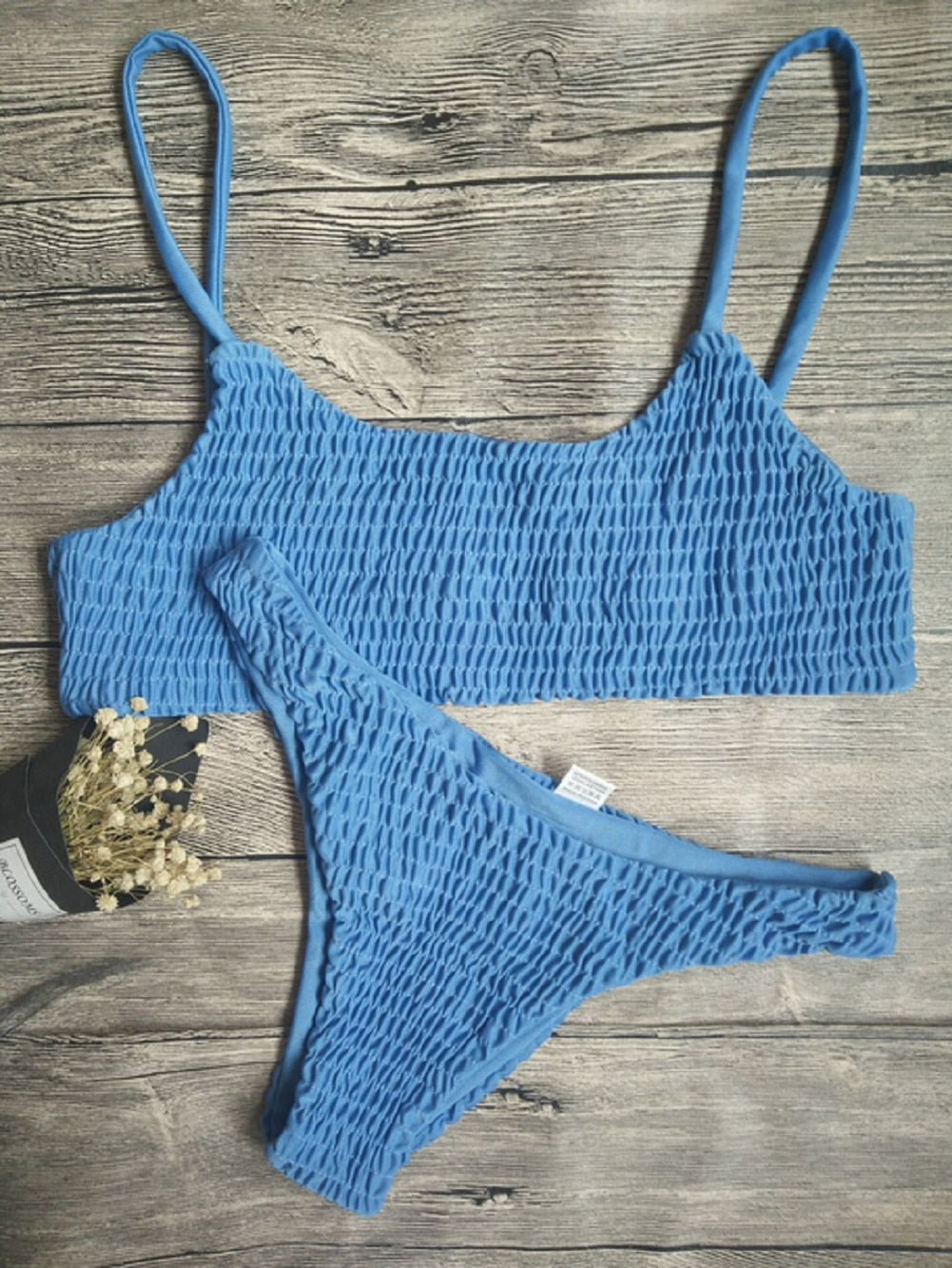Blue Ruffles Bikini Set