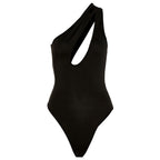Black One Shoulder Bodysuit
