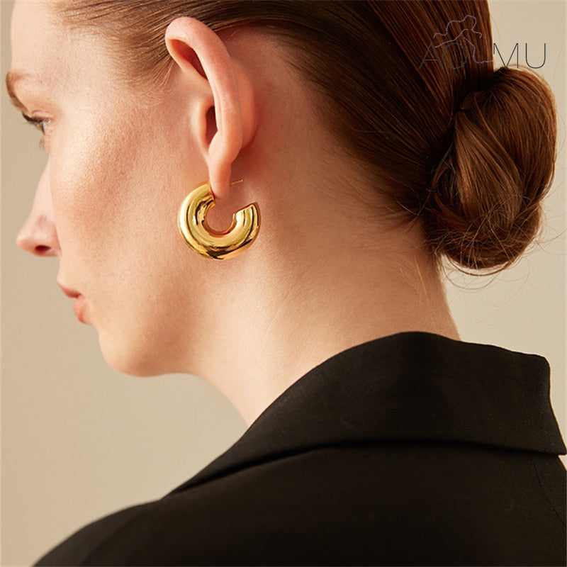 Minimal Round Gold/Silver Hoop Earrings